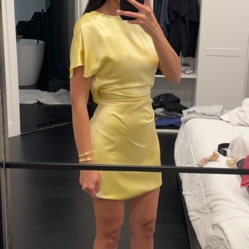 Kora Hammered Satin Mini Dress View 3